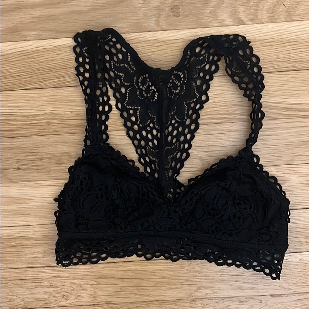 Aerie Black Lace Racerback Bralette